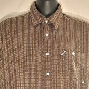 Ecko Unltd button up short sleeve striped shirt XL